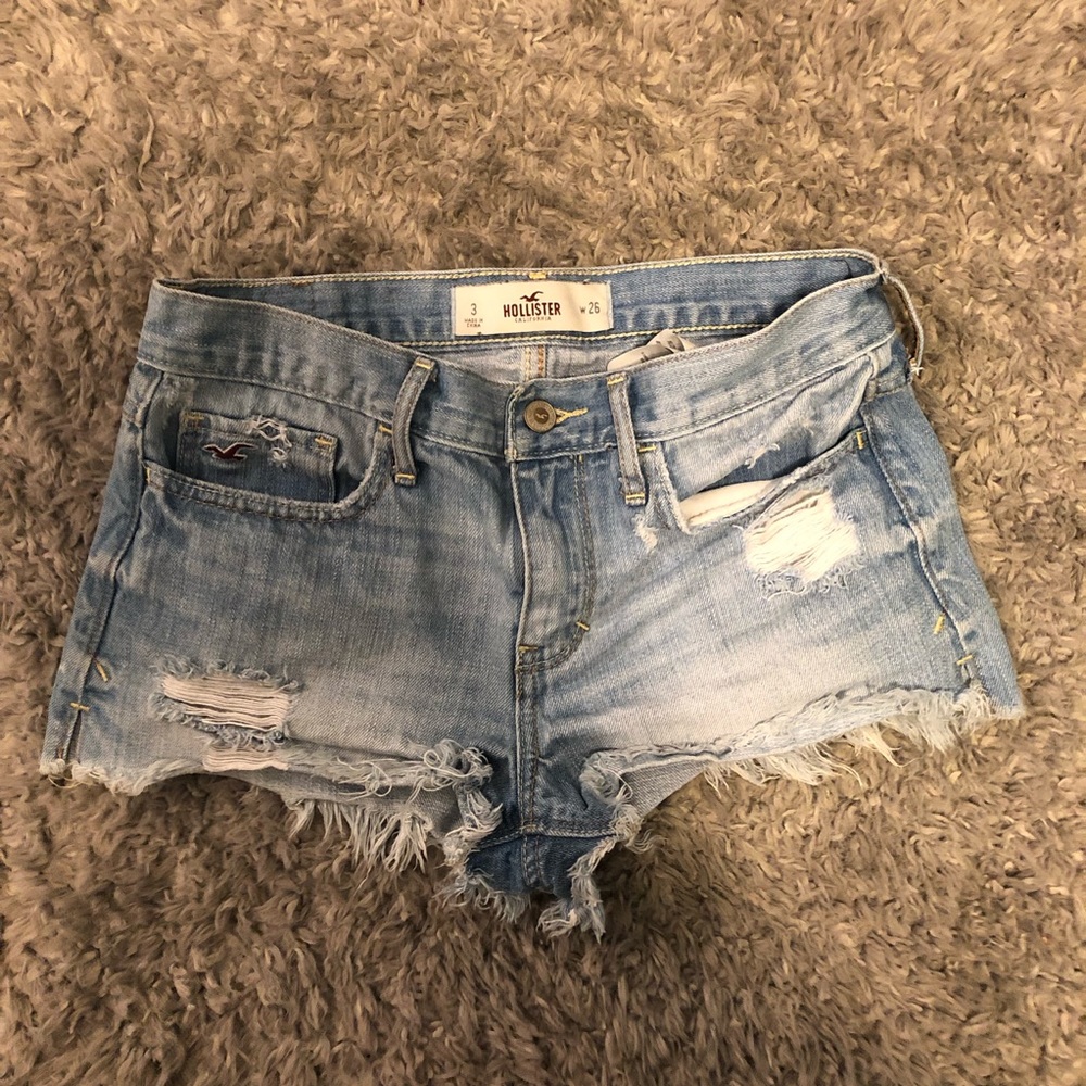 Hollister Distressed Light Wash Jean Shorts